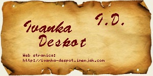 Ivanka Despot vizit kartica